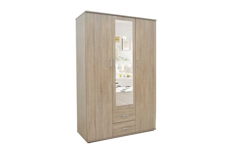 Armoire 3 portes avec miroir MARCO sonoma - 120 cm