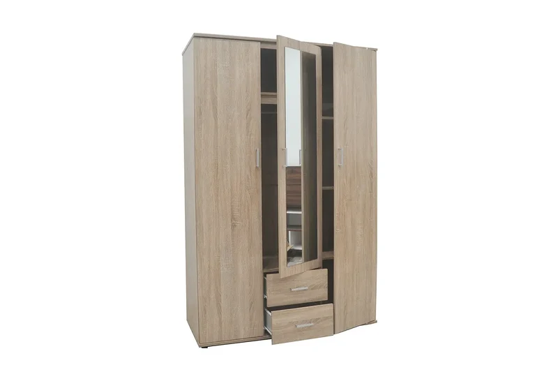 Armoire 3 portes avec miroir MARCO sonoma - 120 cm
