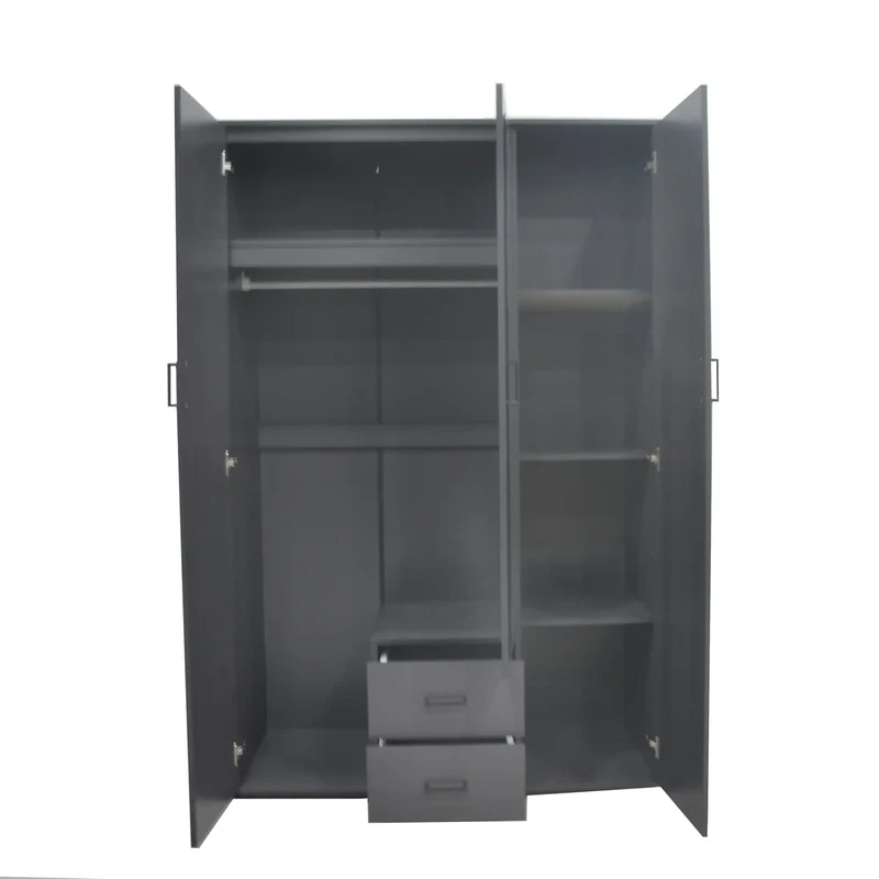 Armoire 3 portes avec miroir MARCO gris foncé - 120 cm