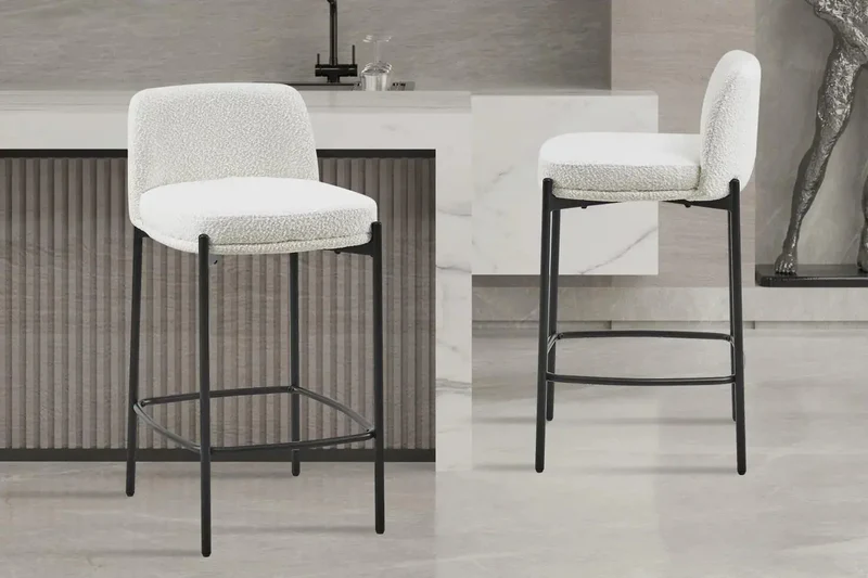 Chaises de Bar ELLYA Blanc - 37.5 x 46 cm