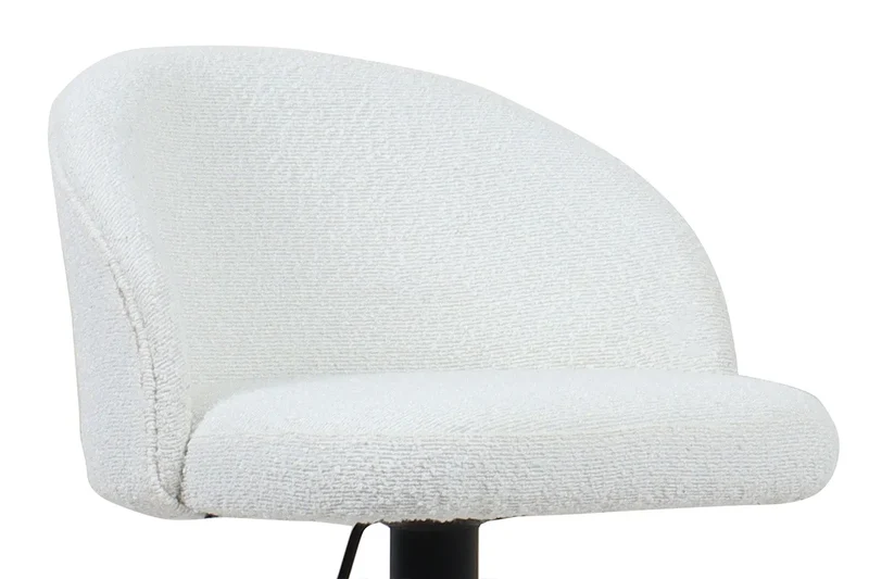 Tabourets de Bar AYDA en Tissu Bouclé Blanc - 49 x 46 cm