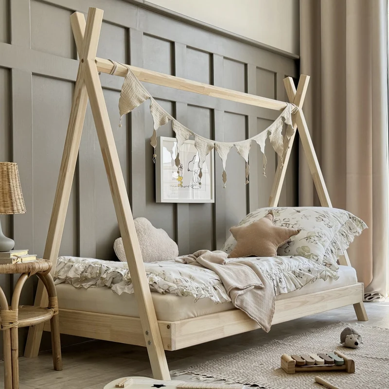 Lit simple tipi en bois • Aponi