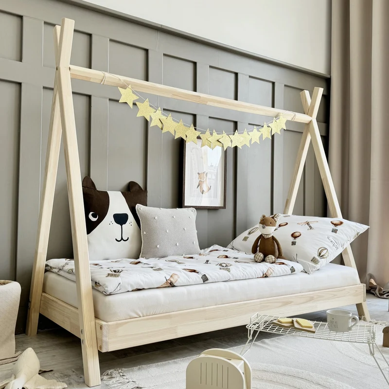 Lit simple tipi en bois • Aponi