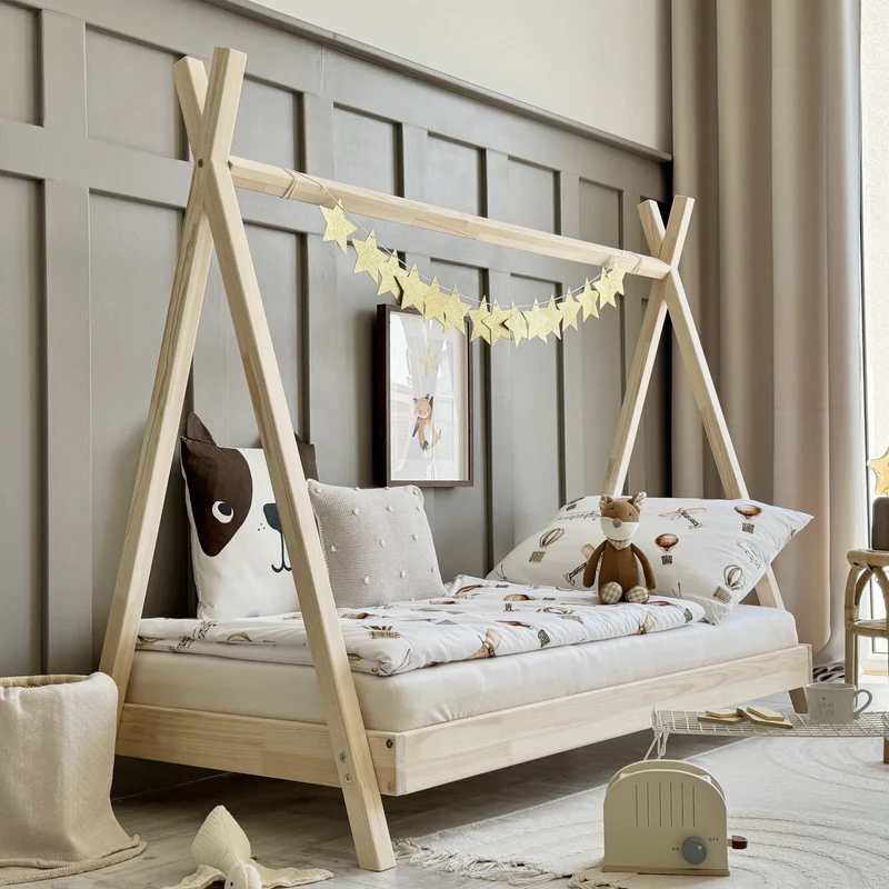 Lit simple tipi en bois • Aponi