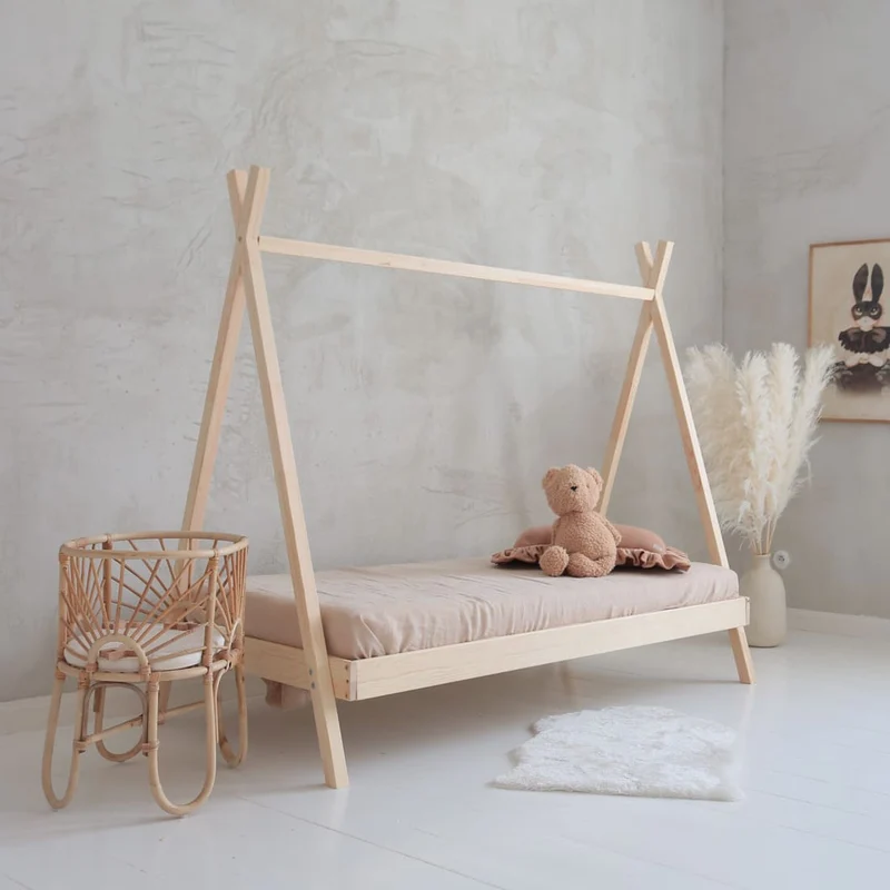 Lit simple tipi en bois • Aponi
