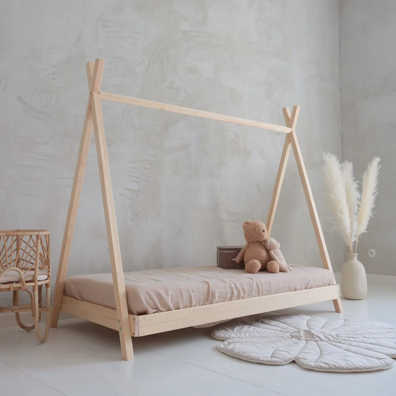 Lit simple tipi en bois • Aponi