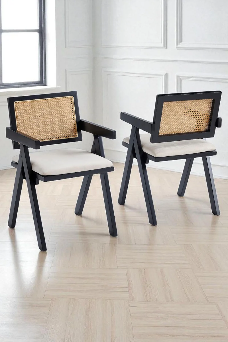 Chaise Rotin - Bois Noir