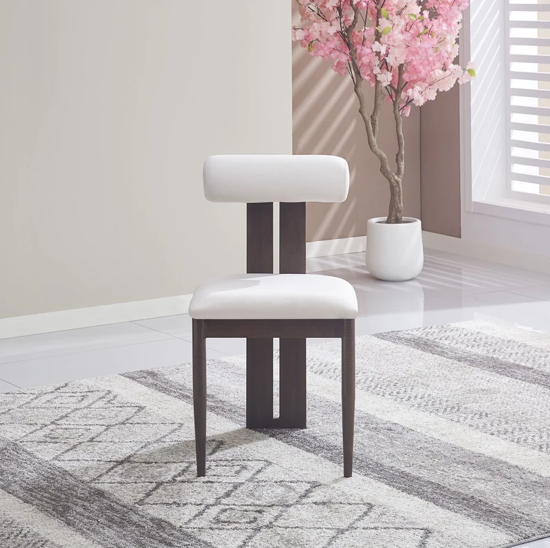 Chaise Tiffany Pied Effet Bois Noyer