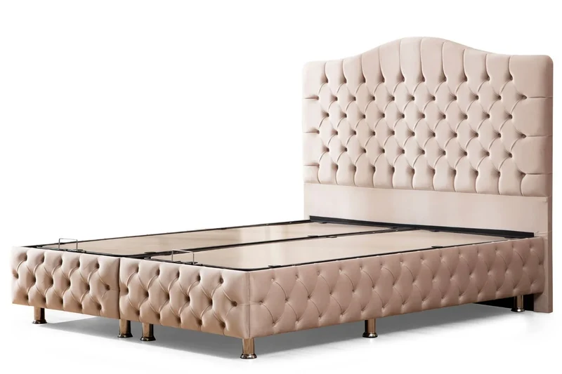 Lit Coffre Paris Beige - Velours