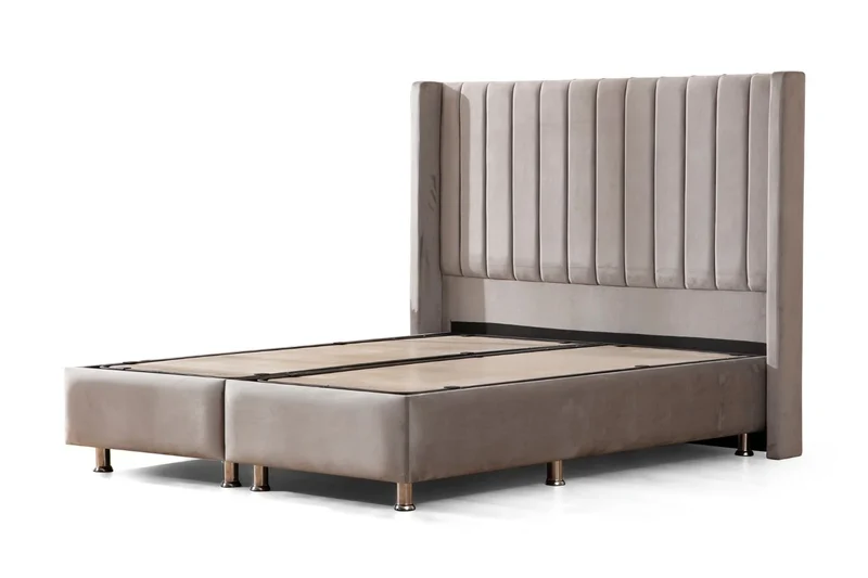 Lit Coffre Tokyo Gris - Velours