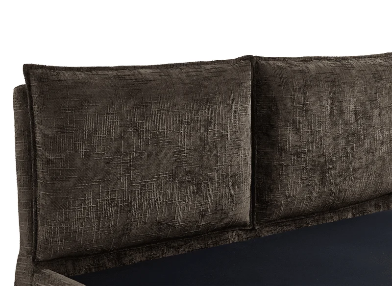 Lit coffre en velours chiné marron 160x200 cm MELY