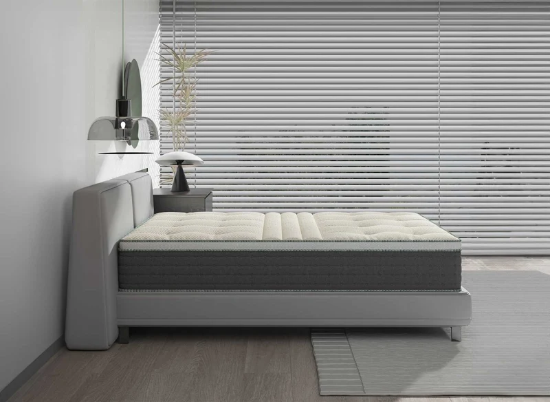 Matelas hybride NATURAL 180 x 200 cm ressorts ensachés et soie épaisseur 29 cm