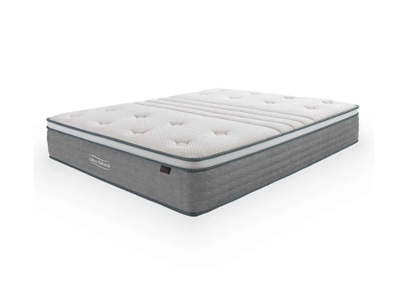 Matelas hybride NATURAL 160 x 200 cm ressorts ensachés et soie épaisseur 29 cm