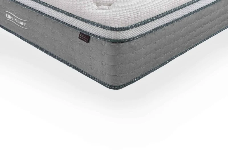Matelas hybride NATURAL 160 x 200 cm ressorts ensachés et soie épaisseur 29 cm
