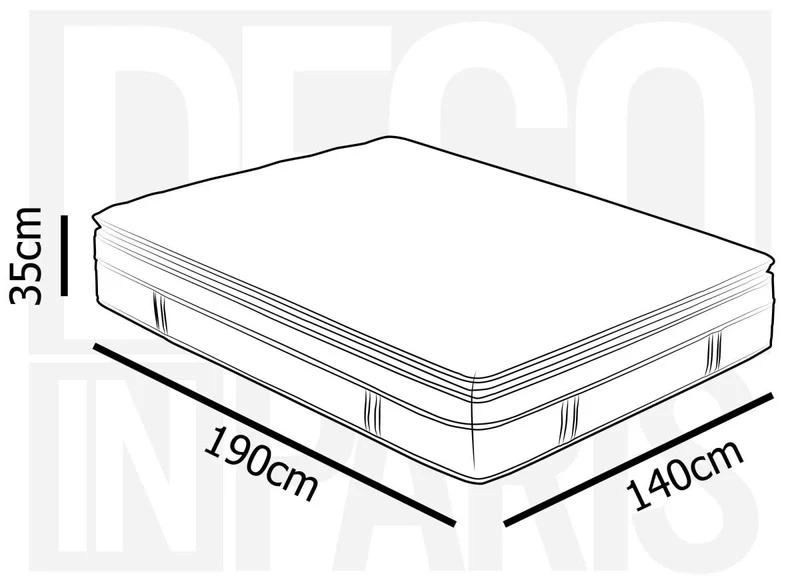 Matelas hybride mémoire de forme 140 x 190 cm épaisseur 35 cm - CLOUDY
