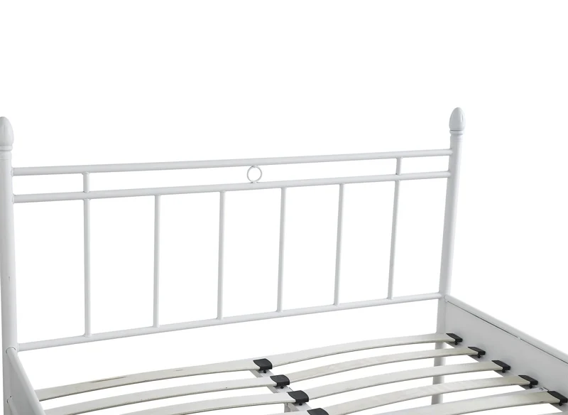 Lit double en métal blanc KADY 160 x 200 cm