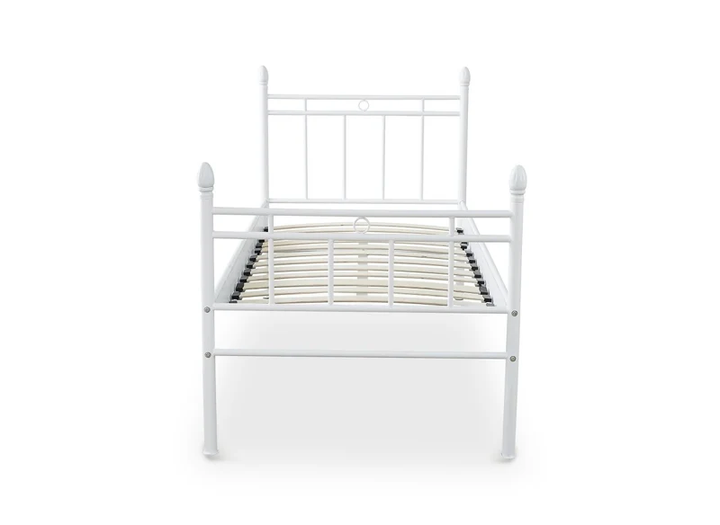 Lit simple en métal blanc KADY 90 x 190 cm