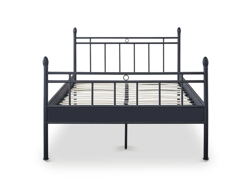 Lit double en métal noir KADY 140 x 190 cm