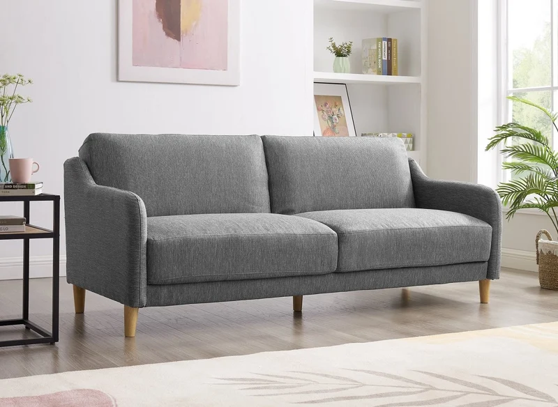 Canapé clic clac 3 places en tissu gris foncé MARLON