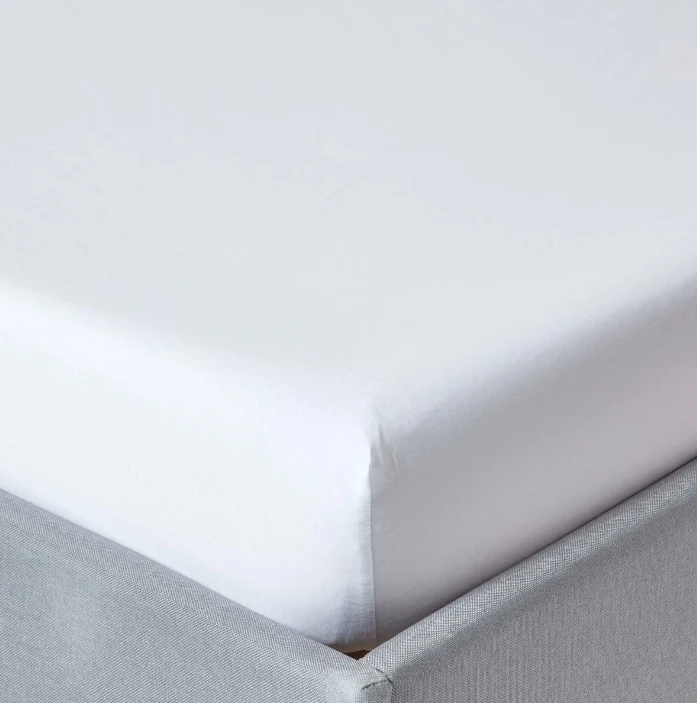 Drap housse 100% coton blanc