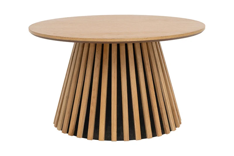 Table basse ronde VALHALLA WOOD 70cm piètement pilier en chêne naturel