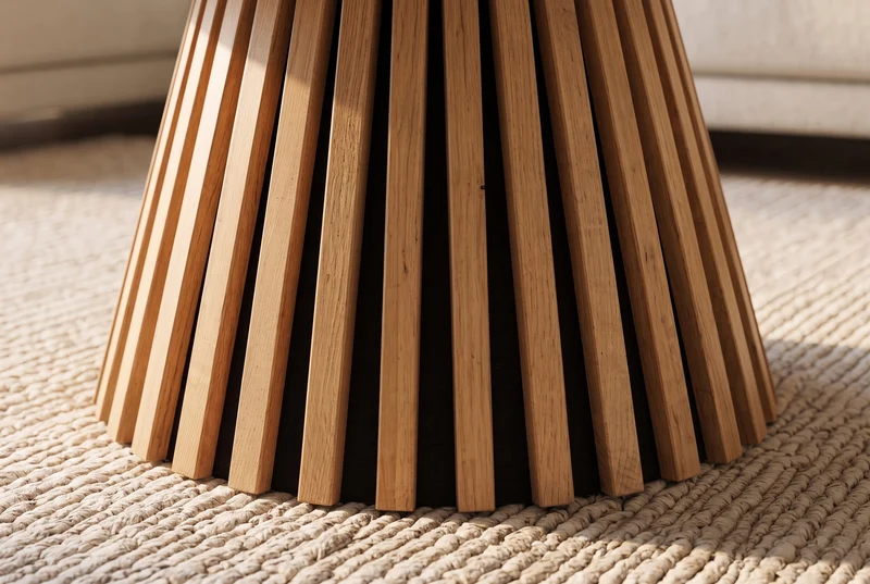 Table basse ronde VALHALLA WOOD 70cm piètement pilier en chêne naturel