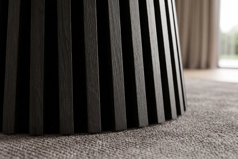 Table à manger ronde VALHALLA WOOD 120cm piètement pilier en chêne noir
