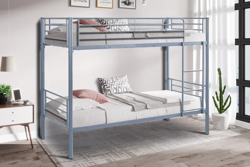Lit superposé SAMYA 90x200 Divisible Métal Gris