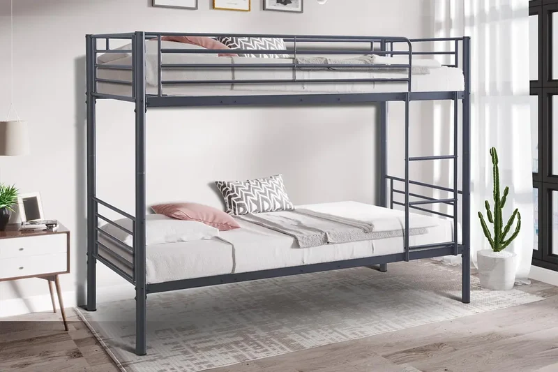 Lit superposé SAMYA 90x200 Divisible Métal Gris foncé