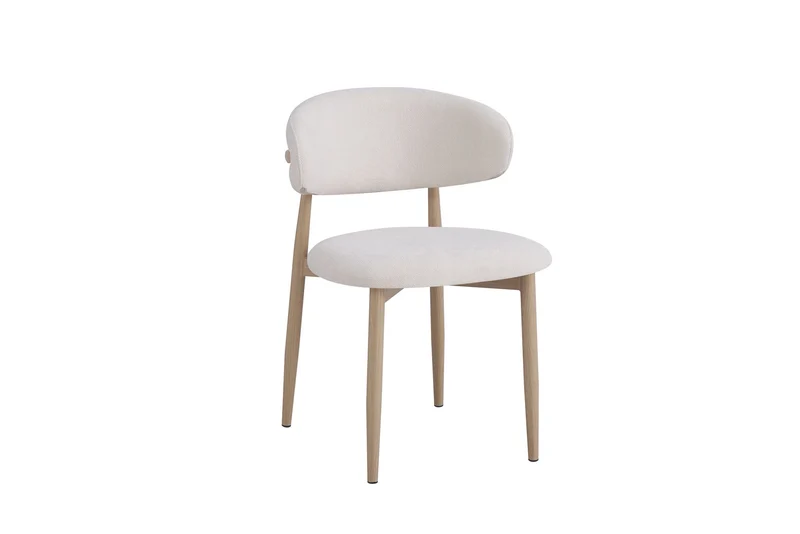 Chaise Lucile Pied Effet Bois Grain Beige