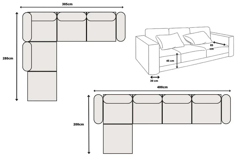 Canapé Élégance Modulable 4+1 - Chenille
