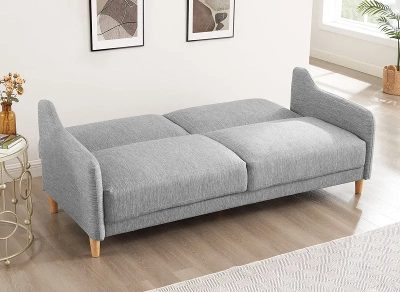 Canapé clic clac 3 places en tissu gris clair MARLON