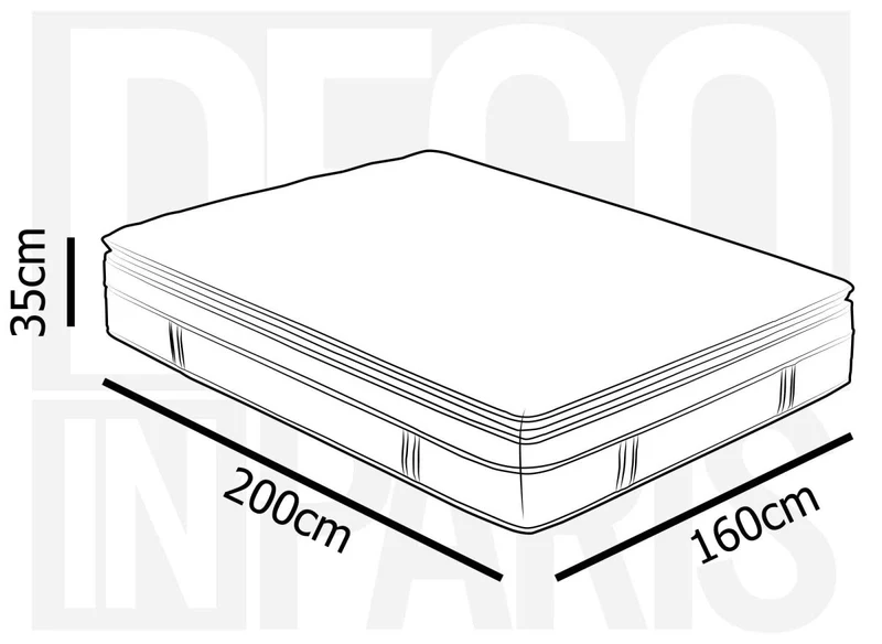 Matelas hybride mémoire de forme 160 x 200 cm épaisseur 35 cm - CLOUDY