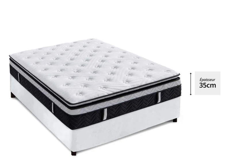 Matelas hybride mémoire de forme 180 x 200 cm épaisseur 35 cm - CLOUDY