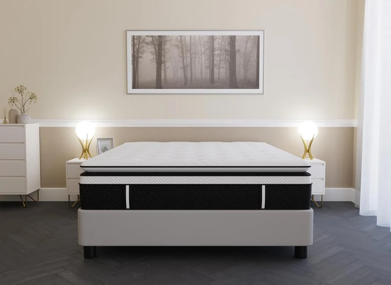 Matelas hybride mémoire de forme 180 x 200 cm épaisseur 35 cm - CLOUDY