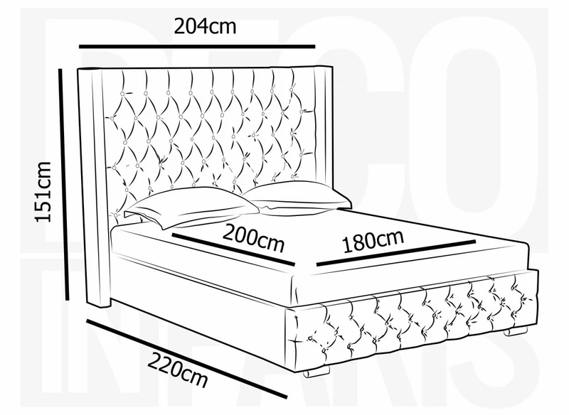 Lit coffre en tissu lin gris 180x200 cm MAXI