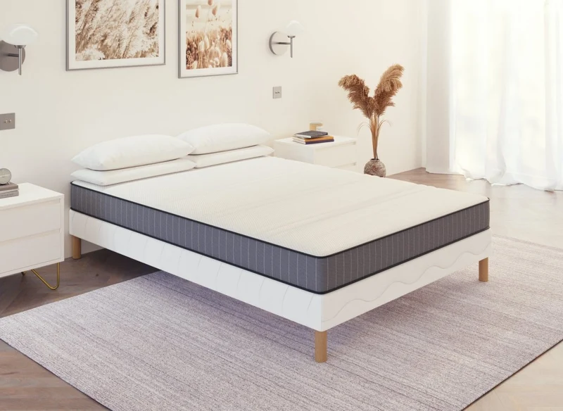 Ensemble 160x200 sommier tapissier & Matelas mousse ferme 15 cm - WOLK