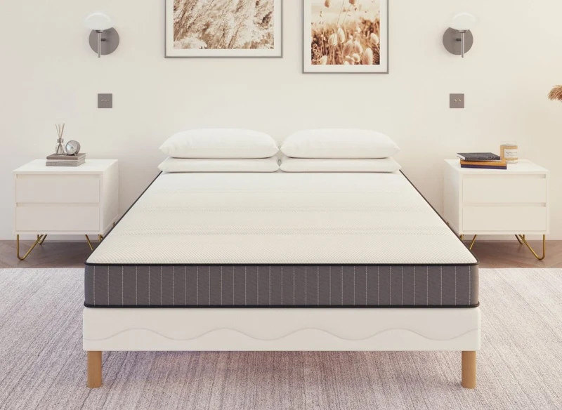 Ensemble 160x200 sommier tapissier & Matelas mousse ferme 15 cm - WOLK
