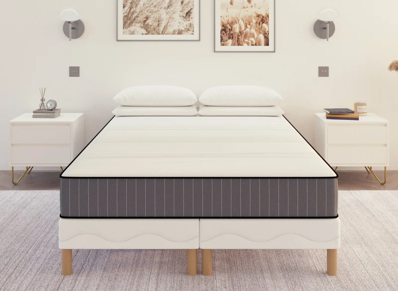 Ensemble 180x200 sommier tapissier + Matelas mousse ferme 20 cm - AWAN