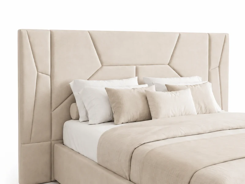 Lit coffre MIRAGE – Grande tête de lit design avec éclairage LED intégré