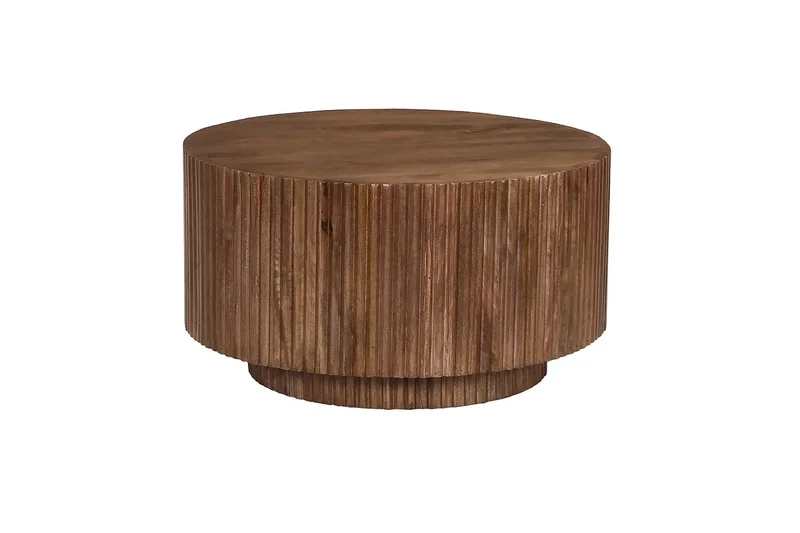 Table basse Ronde en Bois de manguier Brun clair VICTORIA - 70 cm