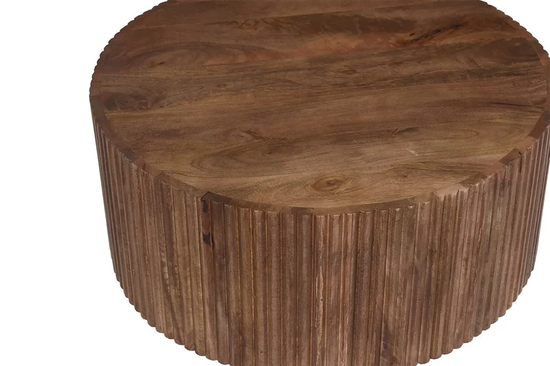 Table basse Ronde en Bois de manguier Brun clair VICTORIA - 70 cm