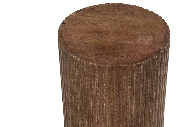Table d'appoint Ronde en Bois de Manguier Brun clair VICTORIA - 35 cm