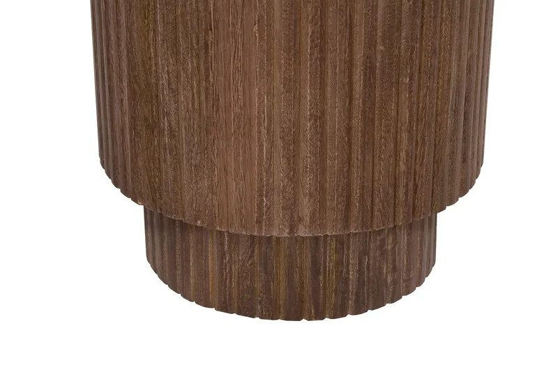 Table d'appoint Ronde en Bois de Manguier Brun clair VICTORIA - 35 cm