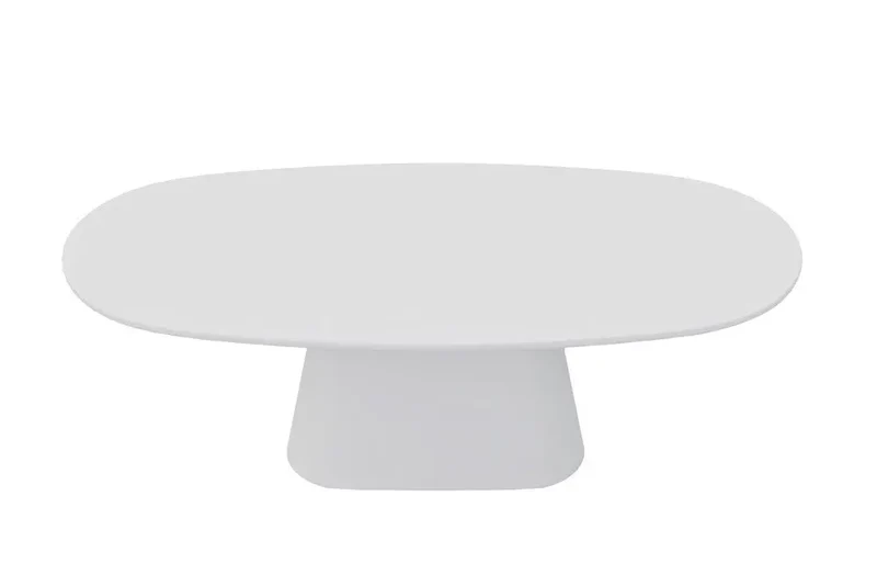 Table à manger Ovale Effet Ciment Ecru TAVINA - 220 cm