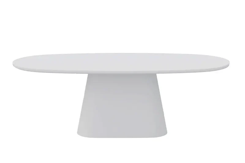 Table à manger Ovale Effet Ciment Ecru TAVINA - 220 cm