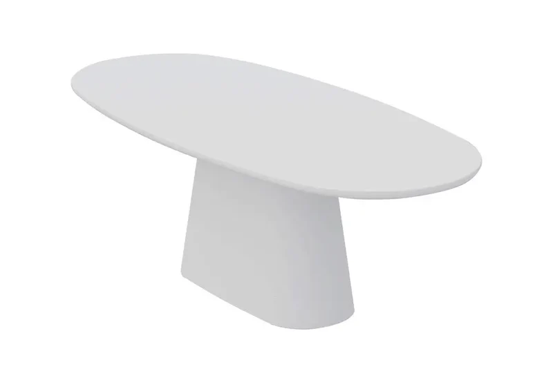Table à manger Ovale Effet Ciment Ecru TAVINA - 220 cm