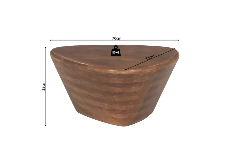 Table basse Bois de Manguier Brun Clair MAËLO - 35 x 70 cm
