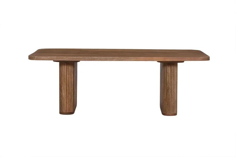 Table basse Bois de Manguier Brun Clair LÉOR - 40 x 120 cm