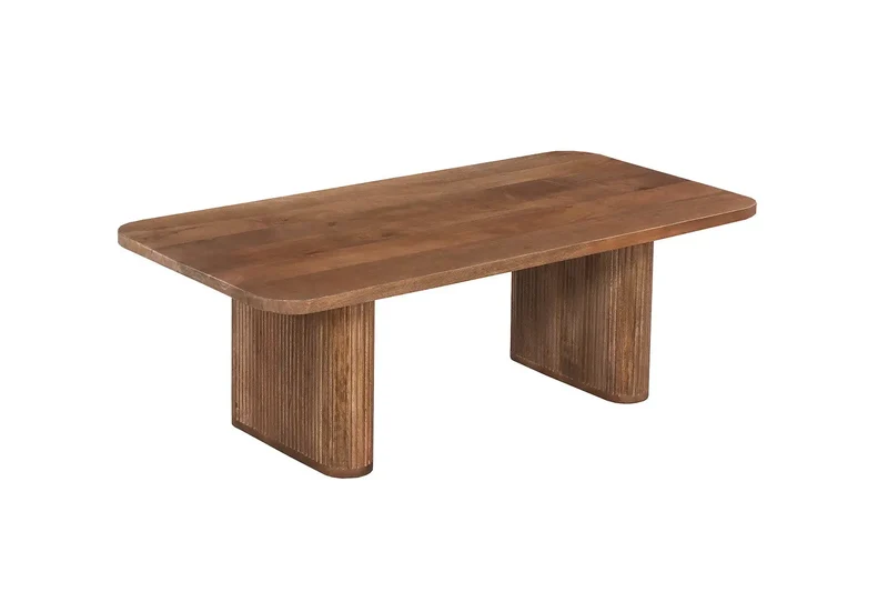Table basse Bois de Manguier Brun Clair LÉOR - 40 x 120 cm